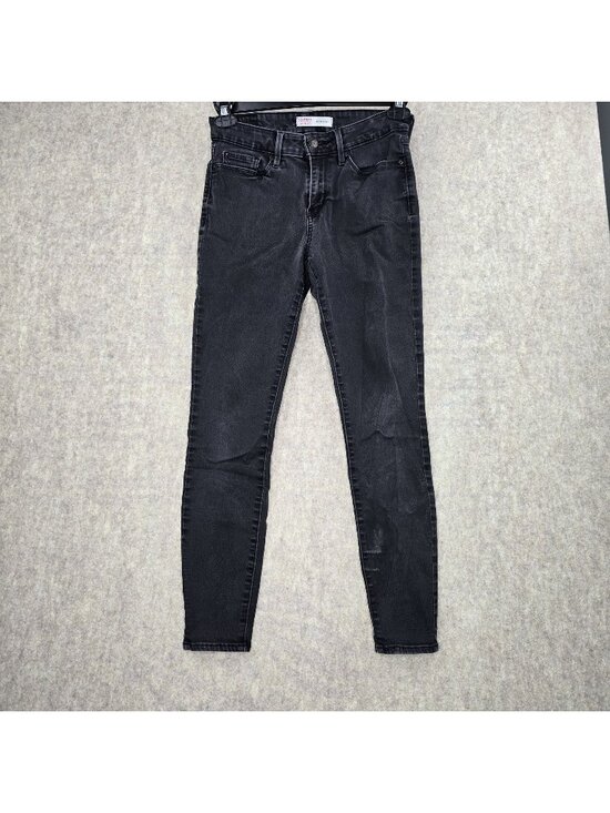 Levi Strauss Denim - Levi Strauss Mid-Rise Skinny Jeans Size 6M Black Denim Womens